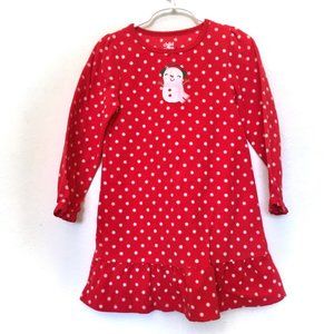 SALE! - Carter’s Long-Sleeved Christmas Fleece Nightgown - "Snow Girl"